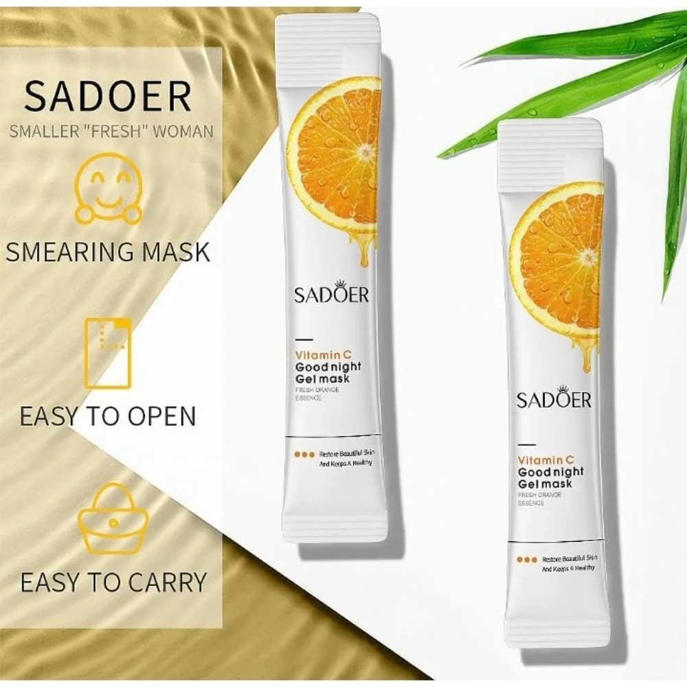 NEW Sadoer‎ Goodnight Vitamin C Gel Mask w/ Fresh Orange Essence, 20ct